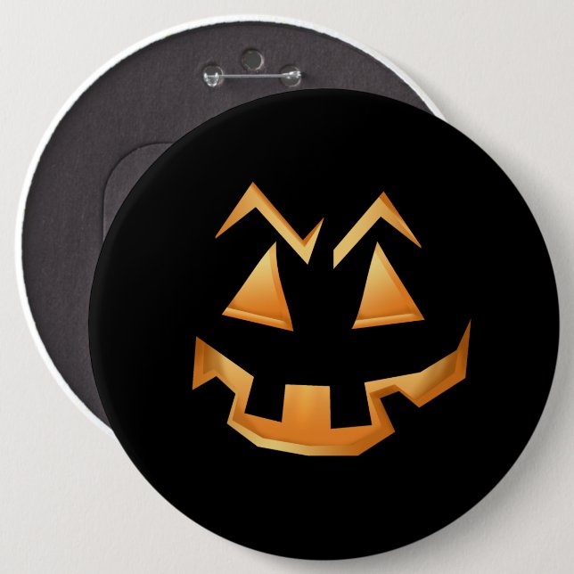 Creepy Pumpkin Face Halloween 6 Cm Round Badge (Front & Back)