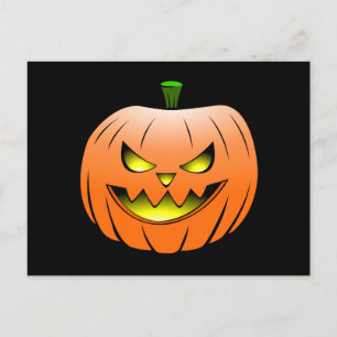 Creepy Pumpkin Halloween Postcard