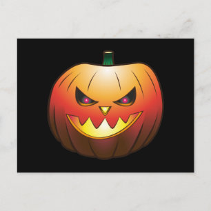 Creepy Pumpkin Halloween Postcard