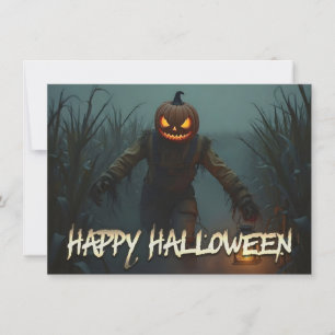 Creepy Pumpkin Head Halloween Scene