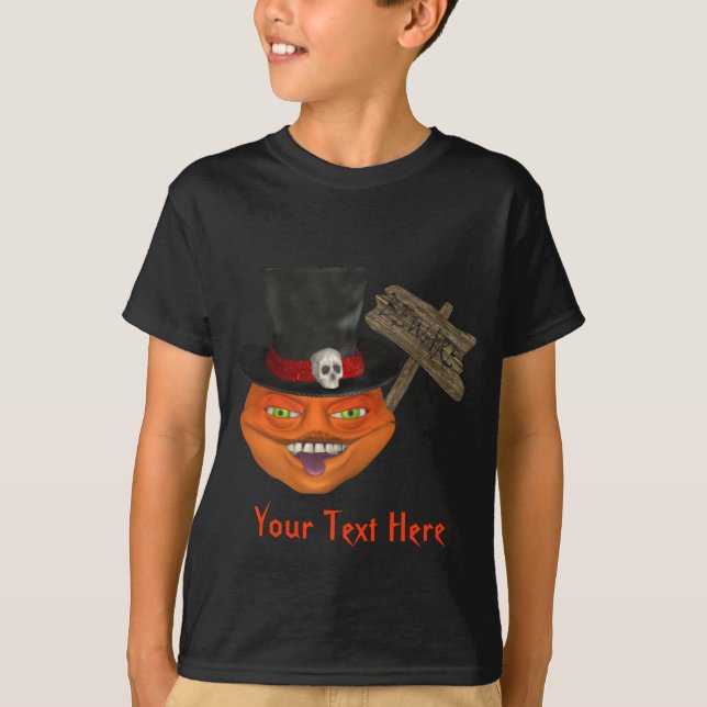 Creepy Pumpkin Head Halloween T-Shirt (Front)