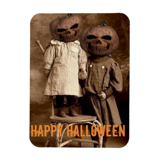 Creepy Pumpkin Head Kids Halloween Magnet (Vertical)