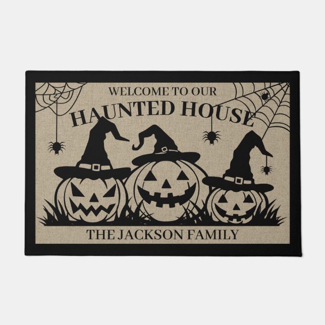 Creepy Pumpkin Patch Welcome Doormat (Front)