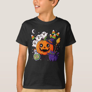 Creepy Pumpkin & Spider Fall Design – Cozy Spooky  T-Shirt