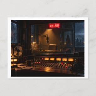 Creepy Radio Station Postcard - Vintage Horror