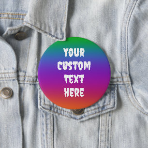 Creepy Rainbow Personalised Pin-On Button