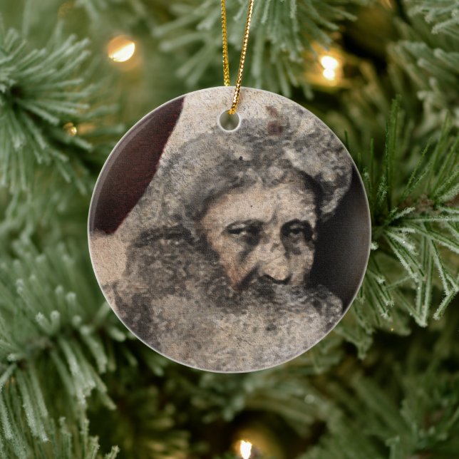 Creepy Santa Ceramic Christmas Ornament (Tree)