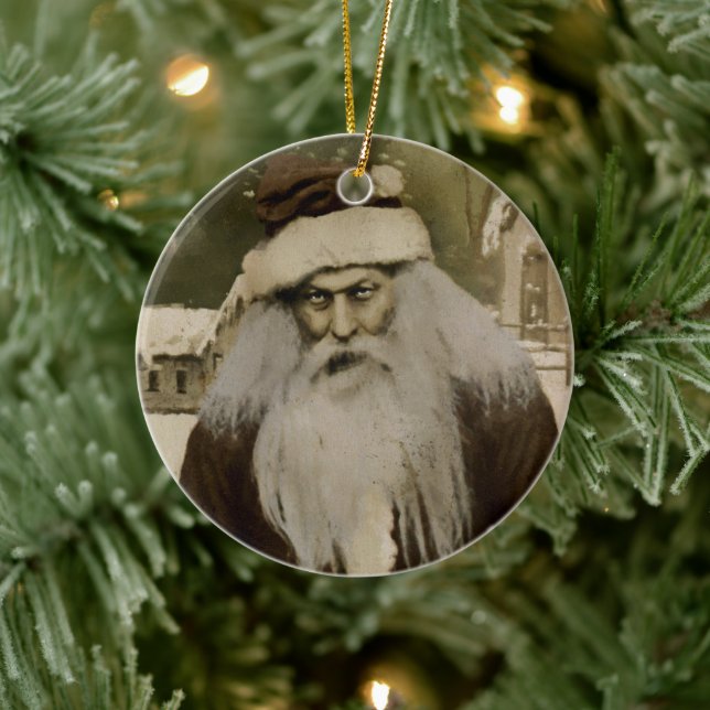 Creepy Santa Ceramic Christmas Ornament (Tree)