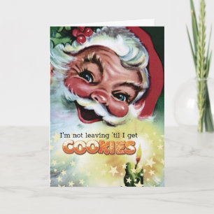 Creepy Santa Christmas cookies baking bakery Holiday Card