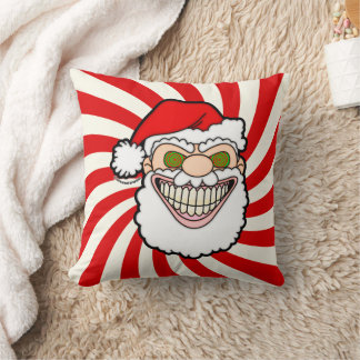 Creepy Santa Claus Screwball Graphics Cushion