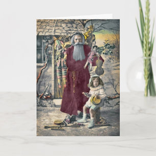 Creepy Santa Victorian Christmas Card