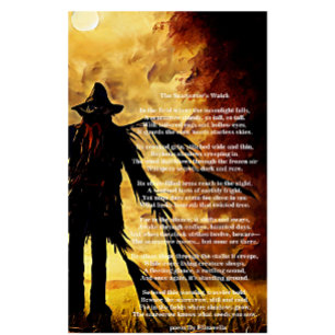 Creepy Scarecrow dark art and poem Rectangular Sticker