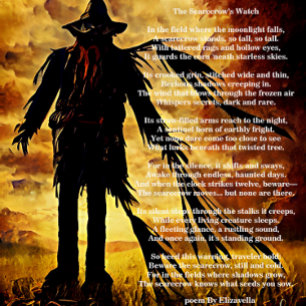 Creepy Scarecrow dark art and poem T-Shirt