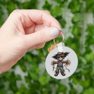 Creepy Scarecrow little boy colour illustration ar Key Ring