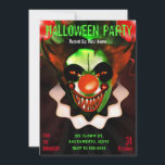 Creepy Scary Evil Clown Halloween Birthday Party Invitation<br><div class="desc">Customise for any event</div>