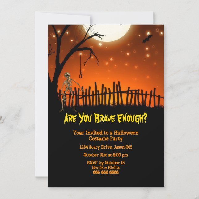 Creepy & Scary Halloween Party Invitation (Front)