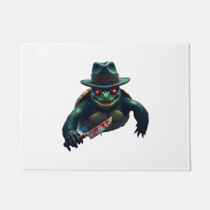 Creepy Scary Halloween Turtle T-Shirt Doormat