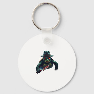 Creepy Scary Halloween Turtle T-Shirt Key Ring