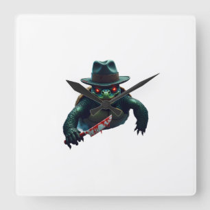Creepy Scary Halloween Turtle T-Shirt Square Wall Clock