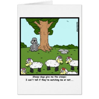 Creepy sheep-dog... card