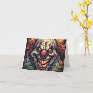 Creepy Sideshow Carnival Funhouse Clown Halloween Card