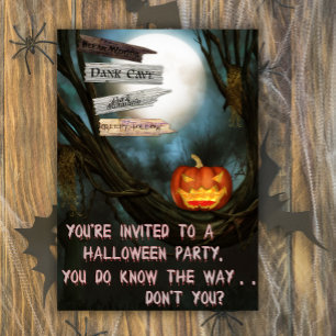 Creepy Signs Halloween Invitation