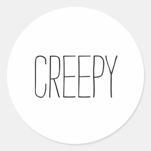 Creepy simple handwritten typography Halloween Classic Round Sticker