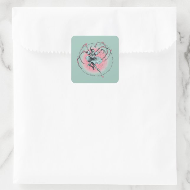 Creepy Skeleton Ballerina Sticker (Bag)