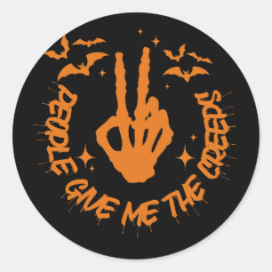 Creepy Skeleton Bat Halloween Sticker