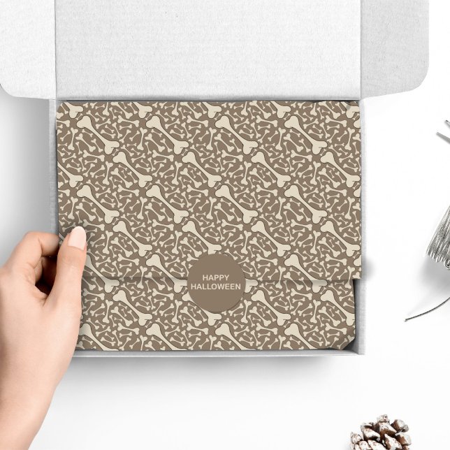 Creepy Skeleton Bones Happy Halloween Tissue Paper (Creator Uploaded)