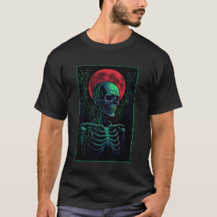 Creepy Skeleton Computer Circuit Gamer Sci Fi Gami T-Shirt