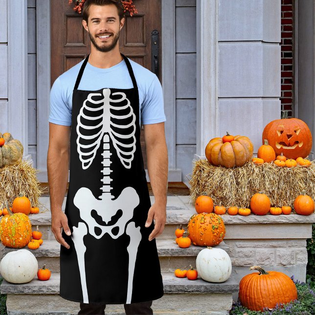 Creepy Skeleton Halloween Apron (Make Halloween treat giving even more fun when you wear this creepy apron to hand out treats!)