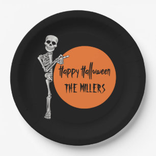 Creepy Skeleton Halloween Paper Plates