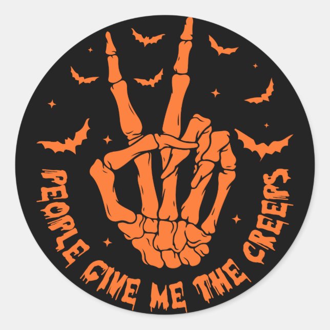 Creepy Skeleton Hand Halloween Sticker (Front)