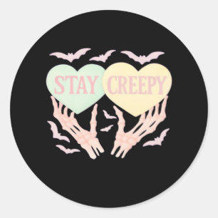 Creepy – Skeleton Hand Holding Hearts Sweet And Sp Classic Round Sticker
