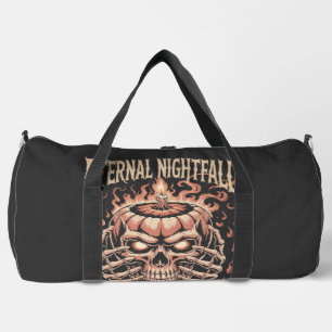 Creepy Skeleton Hands Pumpkin Skull Duffle Bag