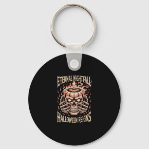 Creepy Skeleton Hands Pumpkin Skull Key Ring