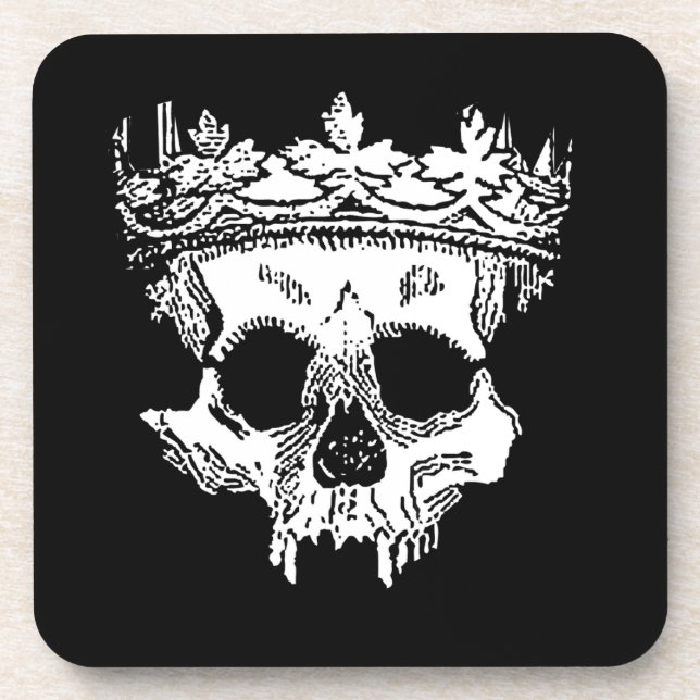 Creepy Skeleton head on a Hard plastic coaster (Front)