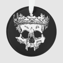 Creepy Skeleton Head with Crown on a