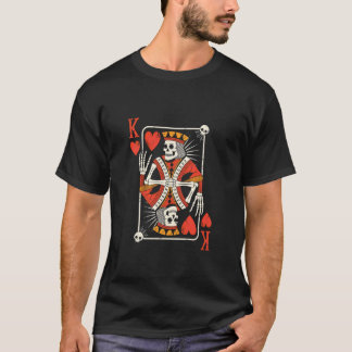 Creepy Skeleton King of Hearts Halloween Playing C T-Shirt