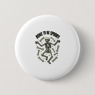 Creepy Skeleton Shirt Vintage Halloween Bones Desi 6 Cm Round Badge