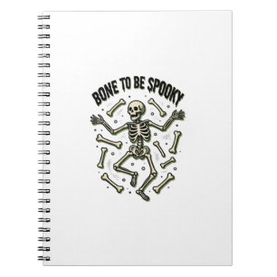 Creepy Skeleton Shirt Vintage Halloween Bones Desi Notebook