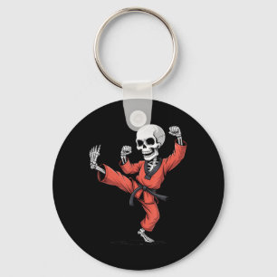 Creepy Skeleton Taekwondo Costume Halloween Trick Key Ring