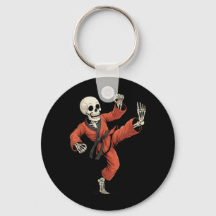 Creepy Skeleton Taekwondo Martial Arts Halloween Key Ring