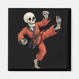 Creepy Skeleton Taekwondo Martial Arts Halloween Magnet