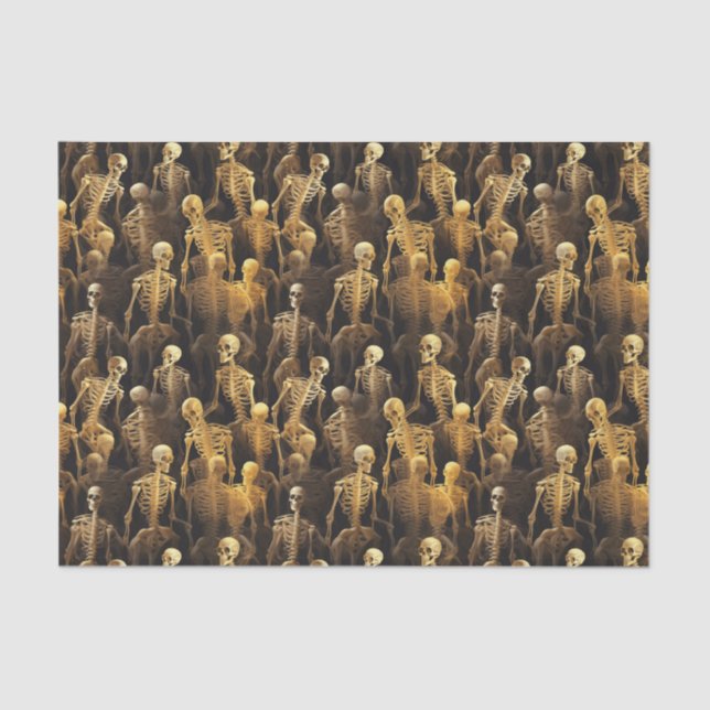 Creepy Skeletons Halloween Decoupage Tissue Paper (Front)