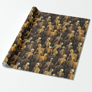 Creepy Skeletons Halloween Decoupage Wrapping Paper