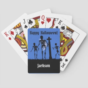 Creepy Skeletons in Graveyard Playing Cards