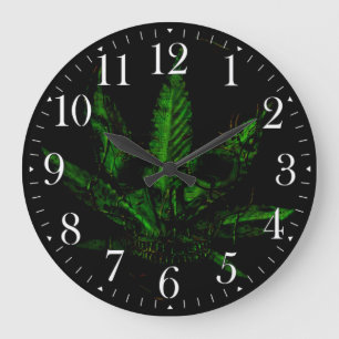 Creepy Skull and Pot Plant Large Clock