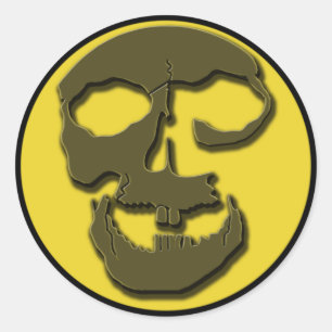 Creepy Skull Face and Full Moon Products Classic Round Sticker
